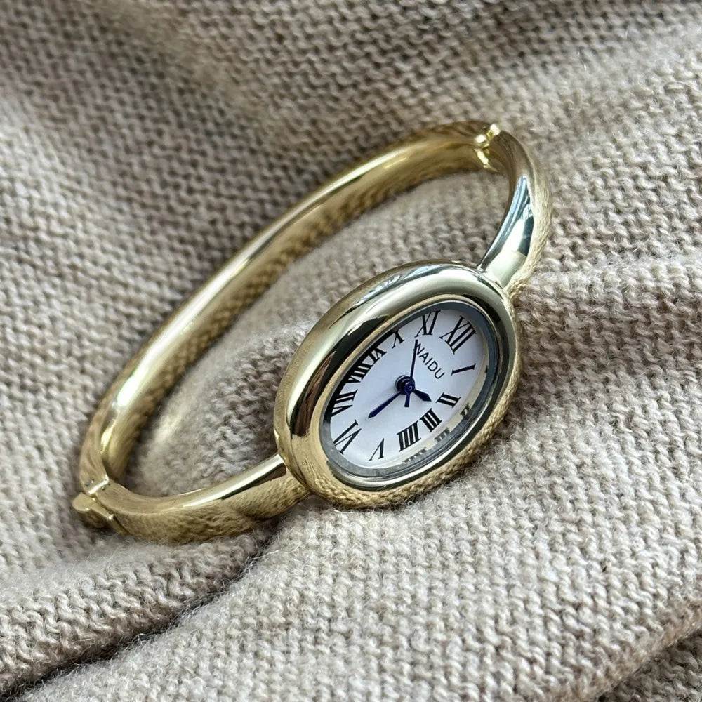 Elegant Gold Stainless Steel Bracelet Watch for Women - Perfect Fashion Accessory and Gift