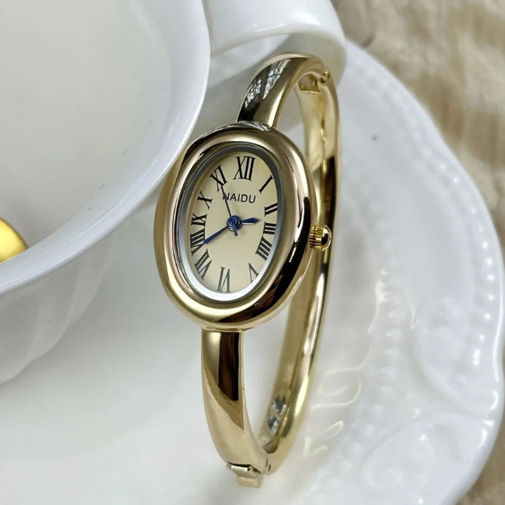 Elegant Gold Stainless Steel Bracelet Watch for Women - Perfect Fashion Accessory and Gift